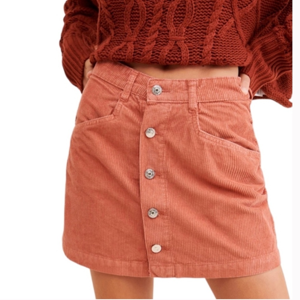 Free People Ray Corduroy Mini Skirt NEW